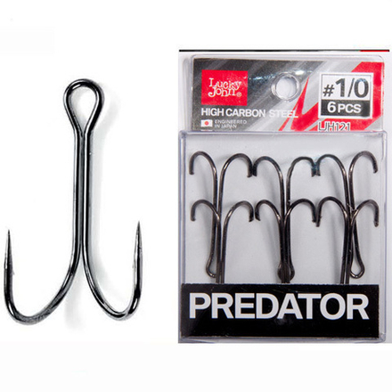 Крючки-двойники Lucky John PREDATOR LJH121  №2, 6 шт.