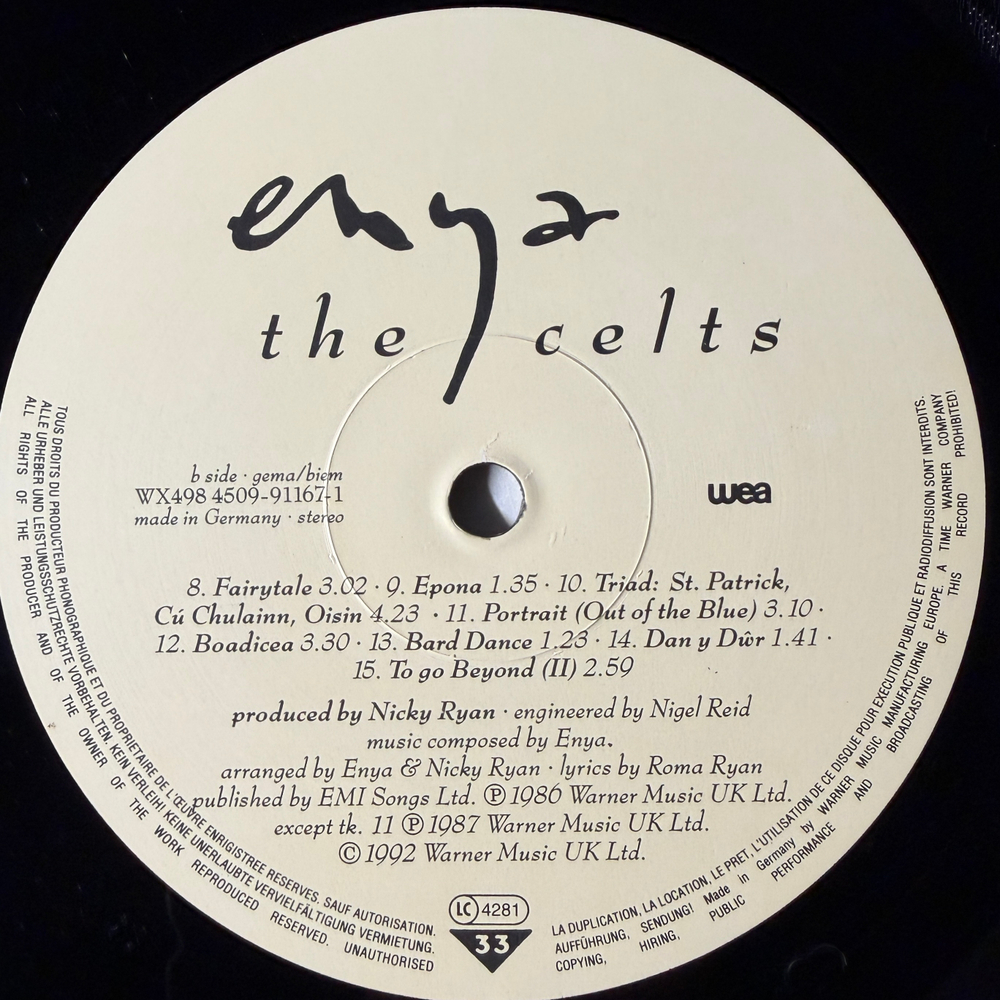 Enya ‎– The Celts (Германия 1992г.)