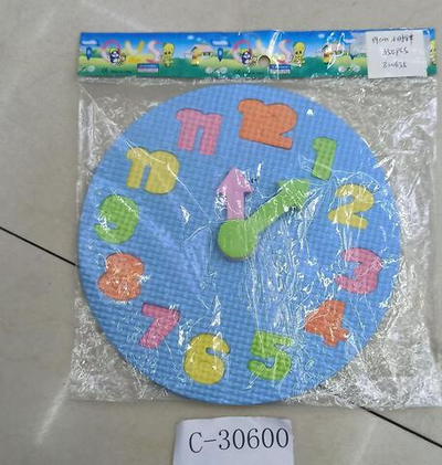 Игра развивающая Коврик часы 19см, толщина 0,6 см, с-30600
