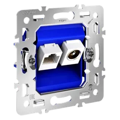 Механизм розетки TV+RJ45 Cat 6 Voltum S70 VLS0607M