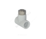 Тройник PP-R комбинированный белый Дн 20х1/2" с накидной гайкой VALFEX 10140020