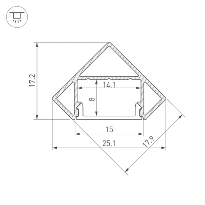 Профиль SL-KANT-H18-2000 BLACK (Arlight, Алюминий)