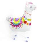 Шар 3D (31''/79 см) Ходячая Фигура, Лама Альпака, Белый, 1 шт.,