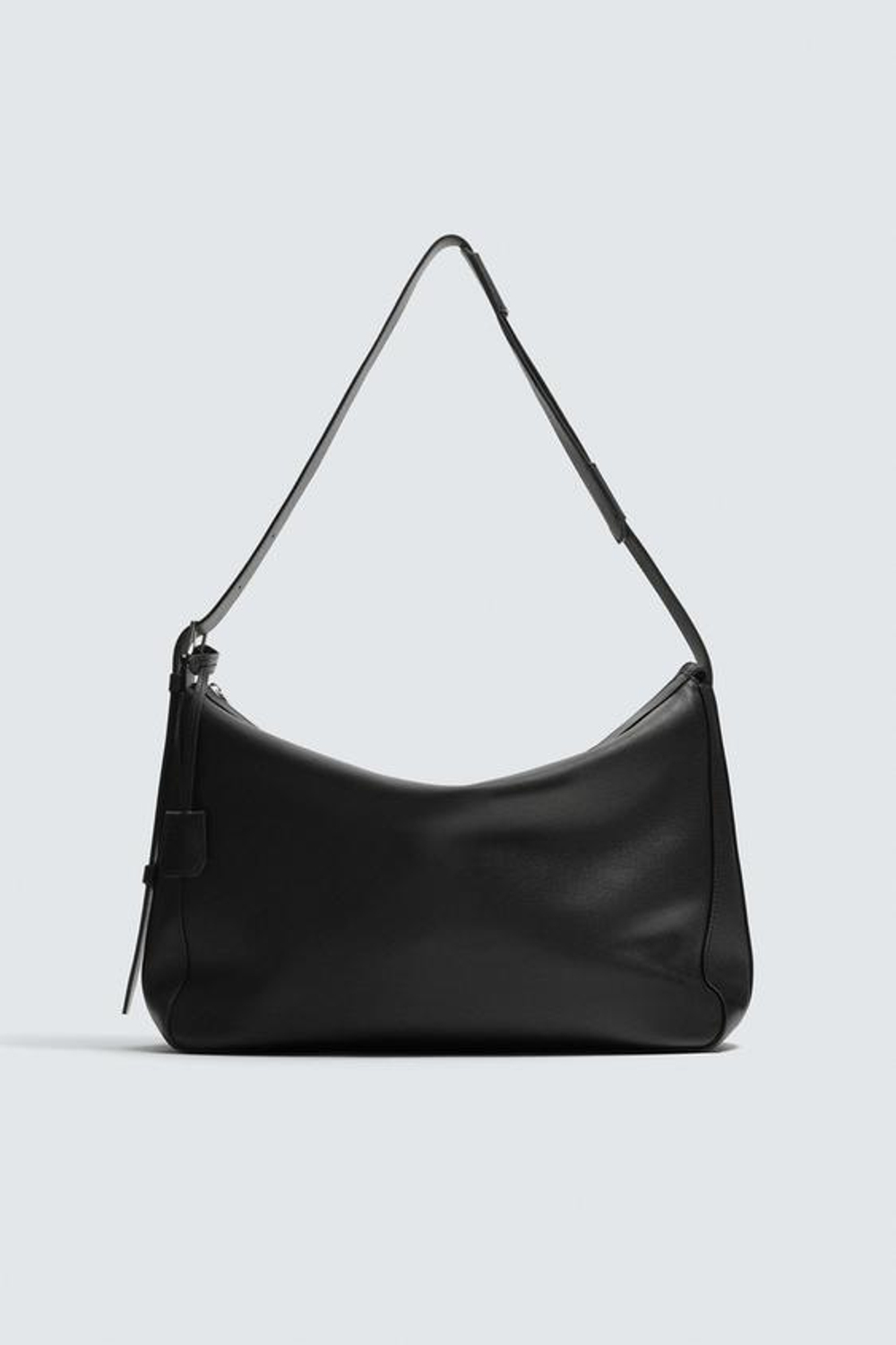 ZARA КОЖАНАЯ СУМКА, ЧЕРНЫЙ