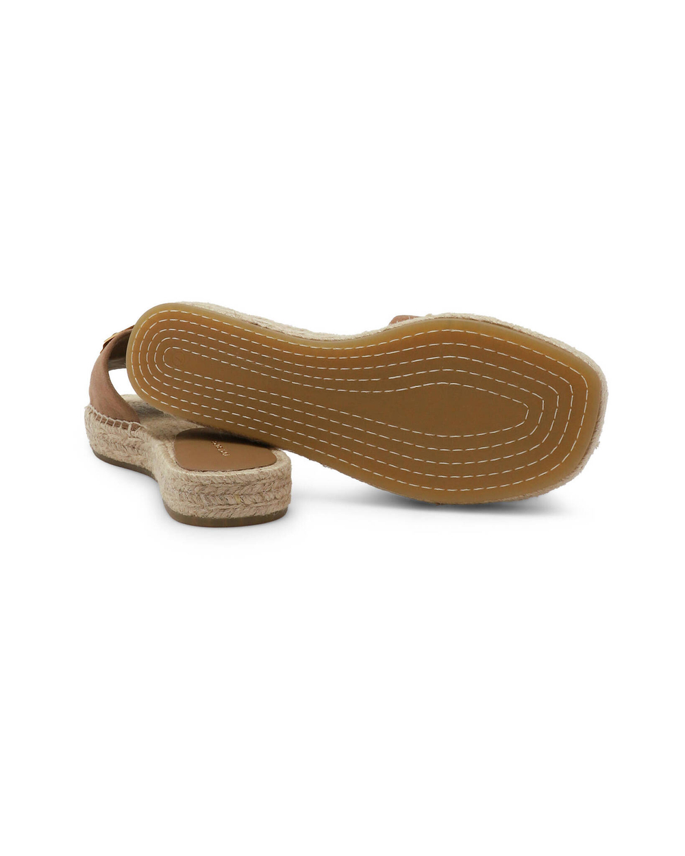 Кожаные шлепанцы woven double t espadrille TORY BURCH - коричневый(144040)