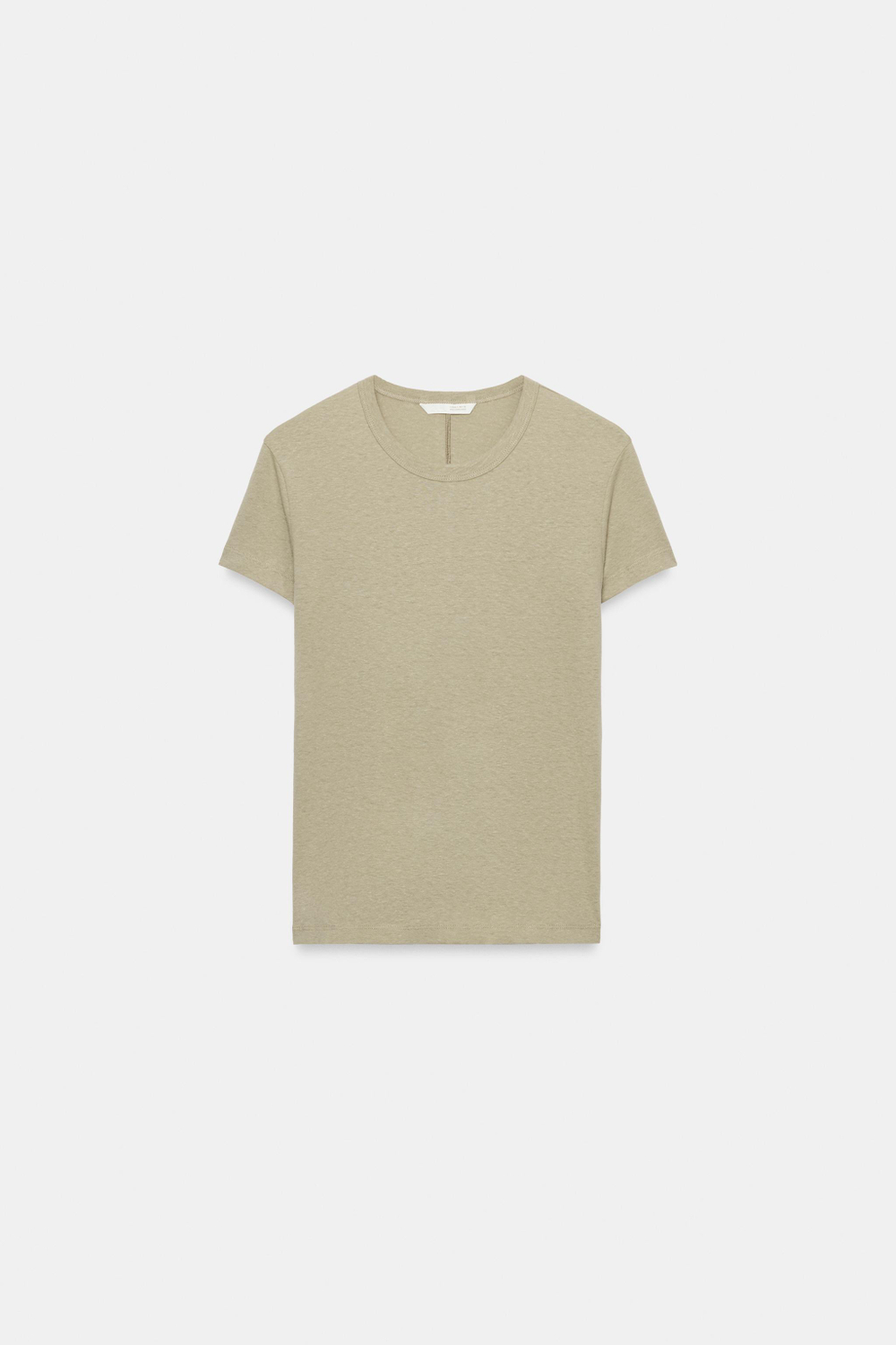 ХЛОПКОВАЯ ФУТБОЛКА С КОРОТКИМИ РУКАВАМИ — ZARA