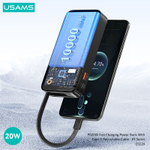 Power Bank внешний аккумулятор повербанк USAMS 10000 мАч 20W с кабелем
