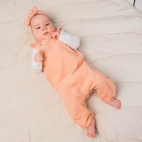 Вельветовый комбинезон на лямках с крылышками "Персик" 3-18 м