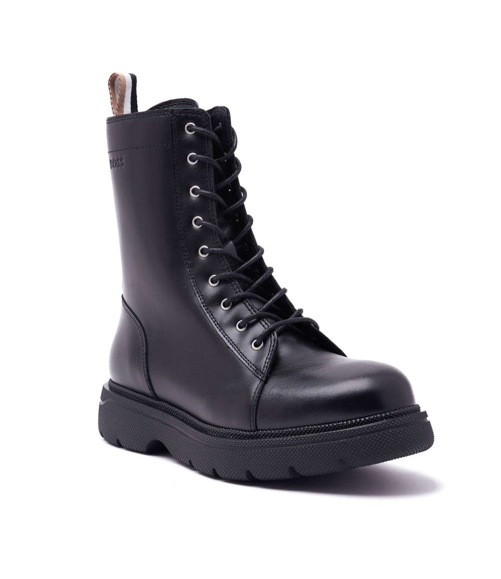 Кожаные ботильоны jacob laceup-c BOSS BLACK - черный(50481531)