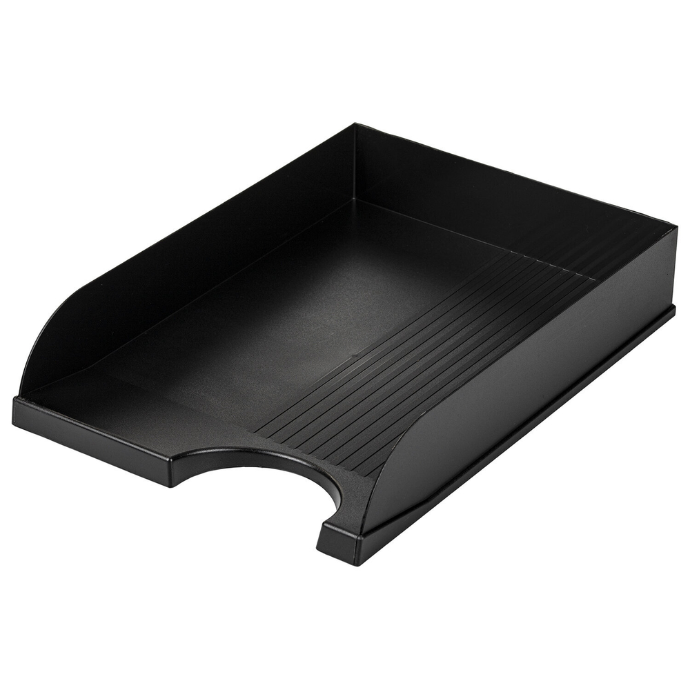 Лоток горизонтальный для бумаг BRAUBERG Standard, 350×253×65 мм, черный.