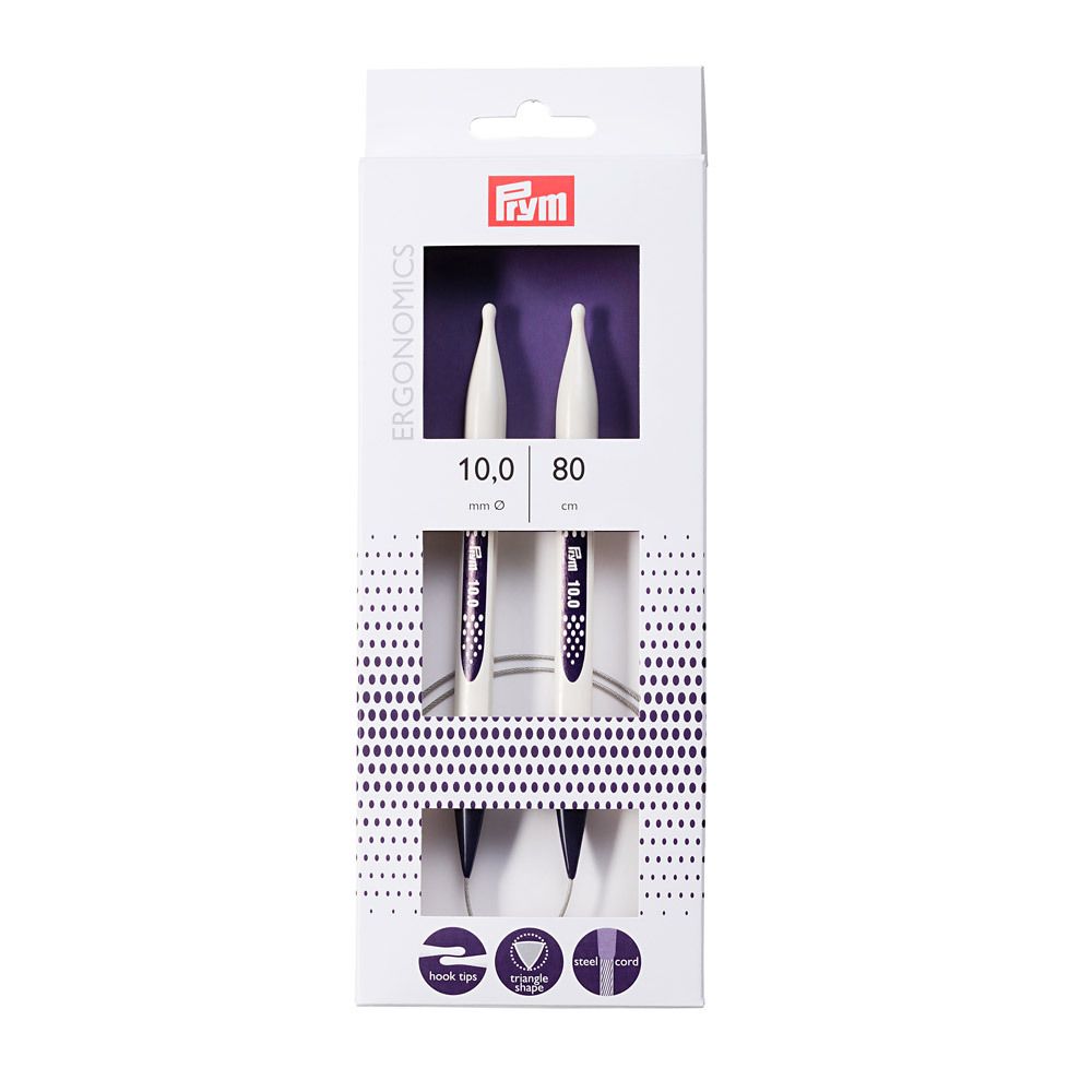Спицы круговые ⌀10.0 мм, 80 см, 1 шт, Prym Ergonomics 215813