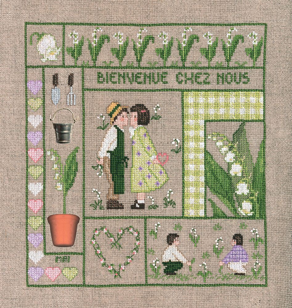 Набор для вышивания нитками Le Bonheur des Dames, Bienvenue mai (Добро пожаловать, Май), 21х23 см