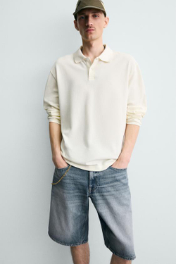 ZARA ДЖИНСОВЫЕ ШОРТЫ BAGGY FIT, ВЫЦВЕТШИЙ СИНИЙ