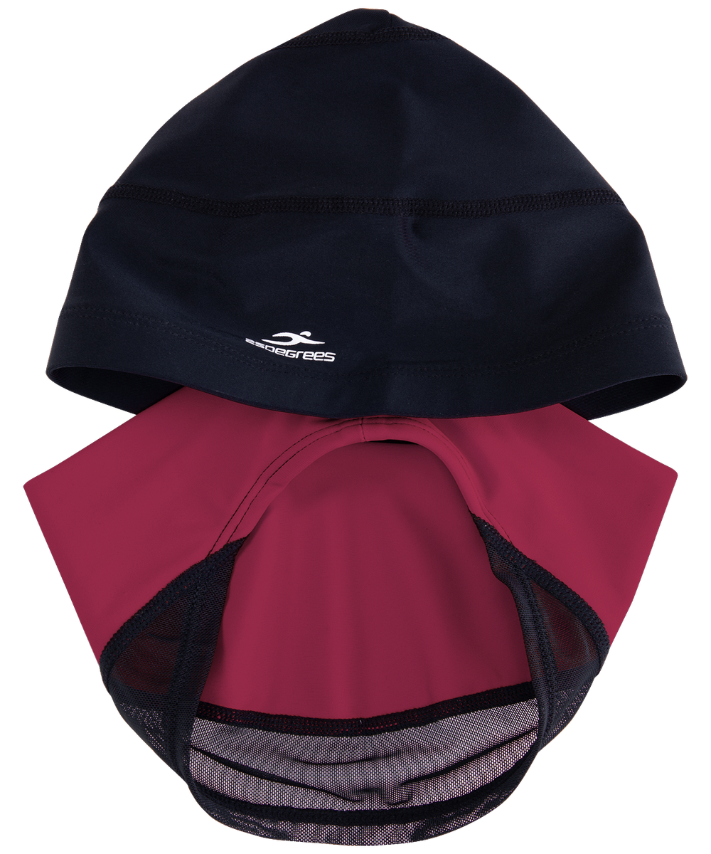 Шапочка для плавания Duplo Black/Raspberry, полиамид, для длинных волос