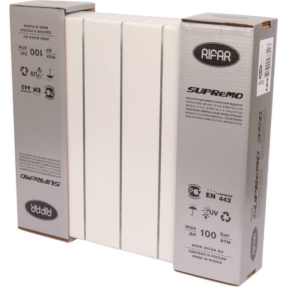 RIFAR SUPReMO 350  6 секций радиатор биметаллический боковое подключение (белый RAL 9016)