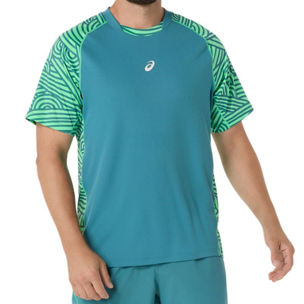 Мужская футболка Asics Padel Court All Over - misty pine/vital green