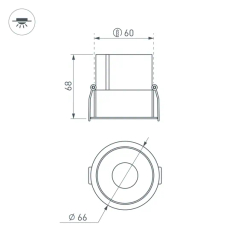 Светильник MS-ATLAS-BUILT-R66-15W Day4000 (WH-WH, 35 deg, 230V) (Arlight, IP20 Металл, 5 лет) 037184(1)
