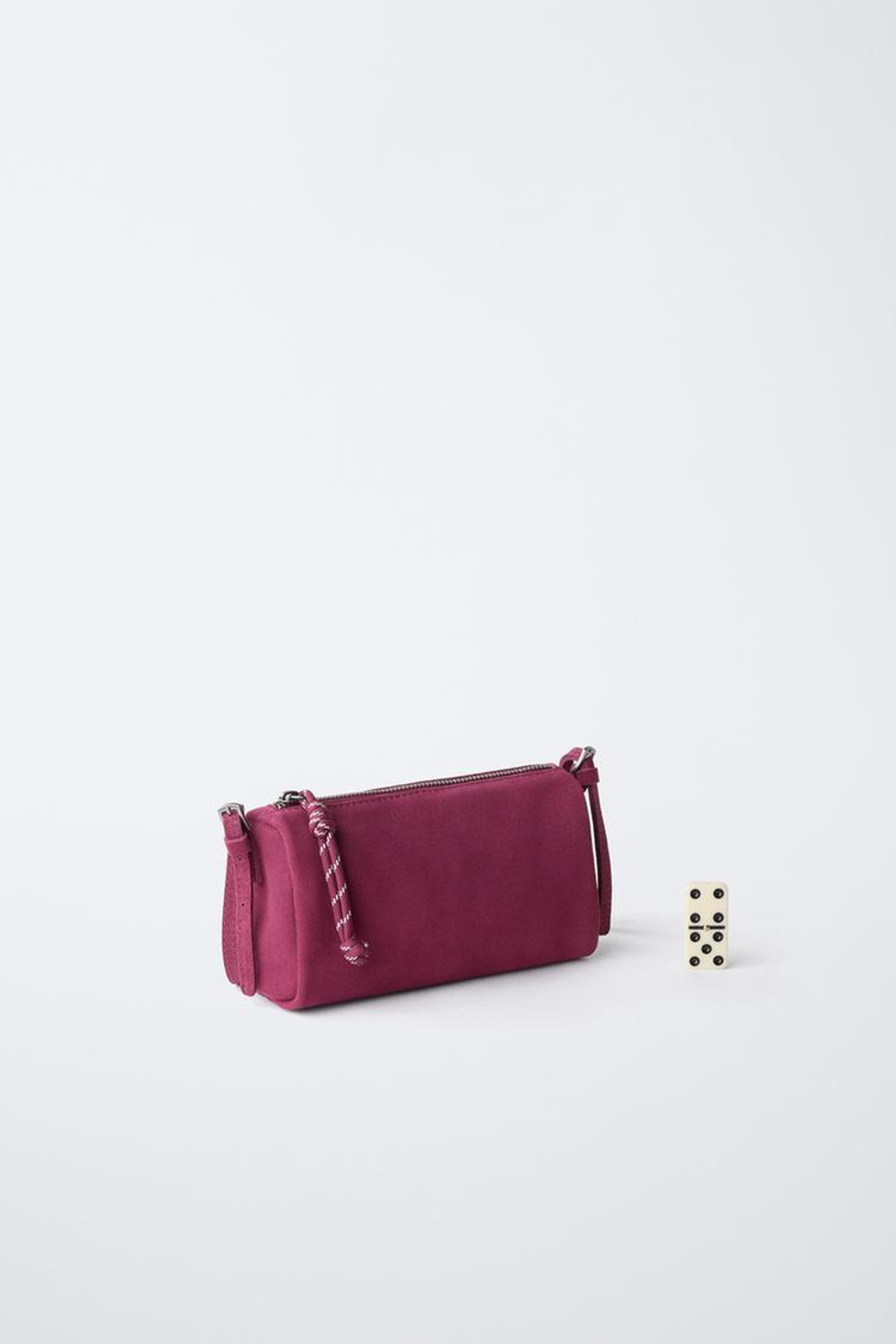 ZARA КОЖАНАЯ СУМКА ЧЕРЕЗ ПЛЕЧО, ЦВЕТ ФУКСИИ