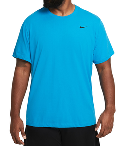 Мужская теннисная футболка Nike Solid Dri-Fit Crew - laser blue/black