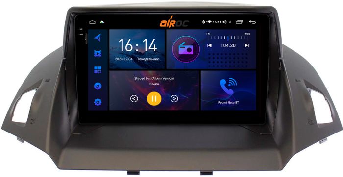 Магнитола для Ford Kuga 2011-2019 (рамка без зазоров) - AIROC 2K RI-1716 Android 12, Быстрая, QLed+2K, CarPlay, SIM-слот