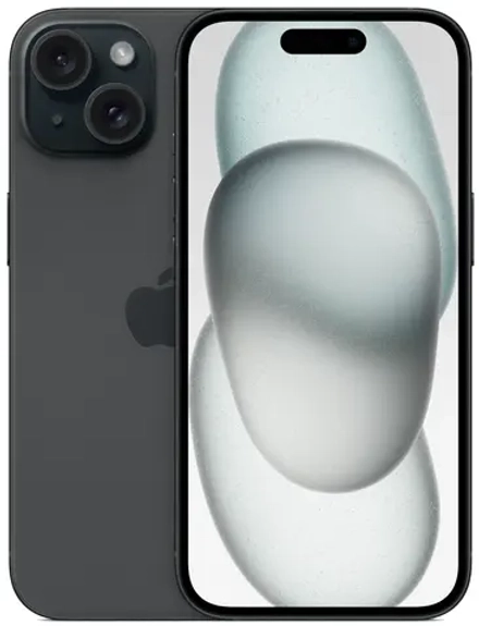 Смартфон Apple A3090 iPhone 15 256Gb черный моноблок 3G 4G 1Sim 6.1" 1179x2556 iOS 17 48Mpix 802.11 a/b/g/n/ac/ax NFC GPS GSM900/1800 Protect