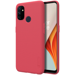 Тонкий жесткий чехол красного цвета (Bright Red) от Nillkin для OnePlus Nord N100, серия Super Frosted Shield