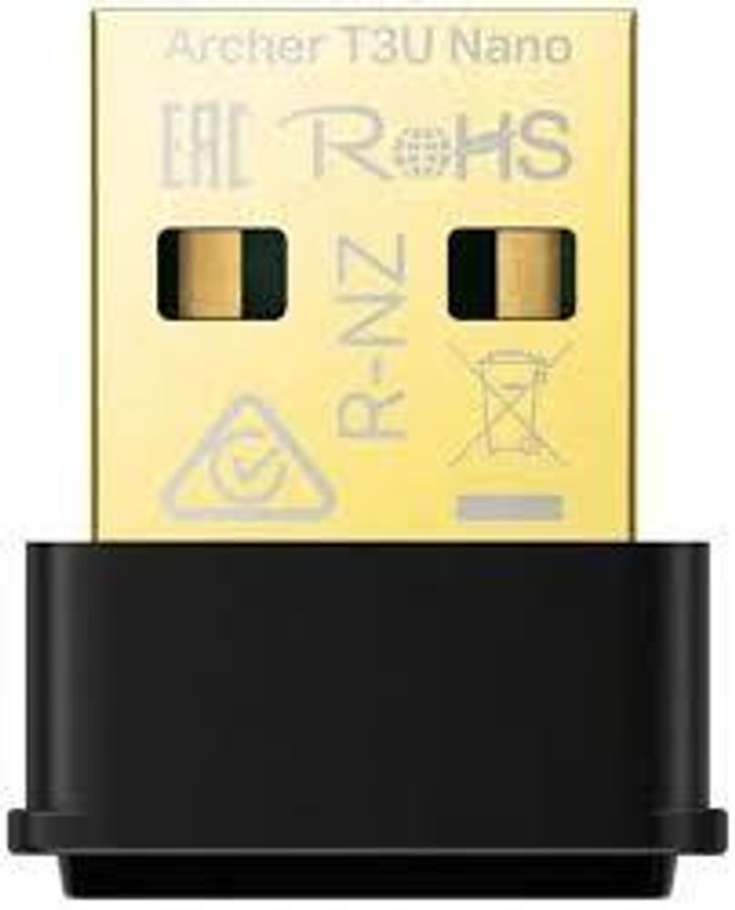 TP-Link Archer T3U Nano Двухдиапазонный компактный Wi-Fi USB-адаптер AC1300 TP-Link Archer T3U Nano Двухдиапазонный компактный Wi-Fi USB-адаптер AC1300