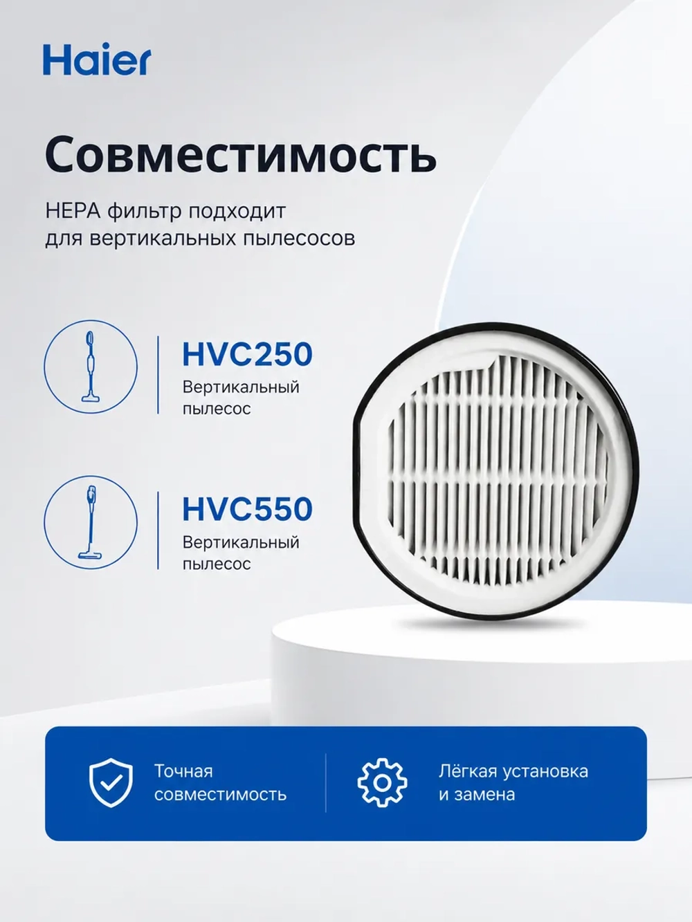 Фильтр для пылесоса 0530077977 (0530077962, 0530077918, 0530077903) Haier