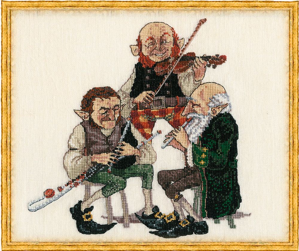 Набор для вышивания нитками Nimue, Uilleann pipe-Mus A (Музыкальная труба Уиллена), 21х21 см