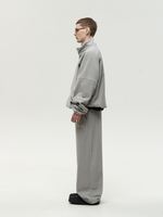 Drawstring Half-Zipped Sweatshirt Grey