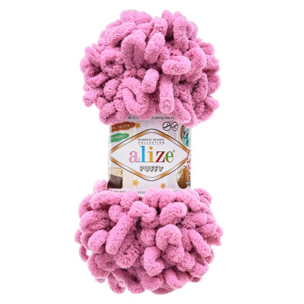 Пряжа Alize (Ализе) Puffy / уп.5 мот. по 100 г, 9м, 098 сухая роза A