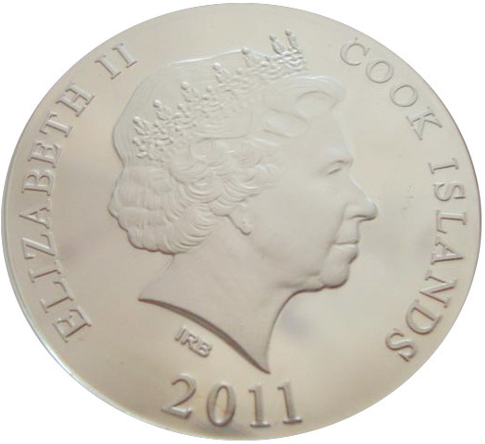 О-ва Кука 10 долларов 2011 Хоккей Олимпиада Ванкувер 2010 Сочи 2014 СЕРЕБРО