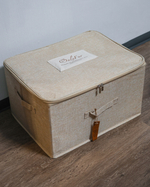 "Вязаный" плед из натурального меха рекс 240*220 см (бежевый однотонный)