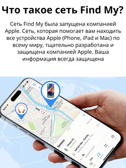 Метка GPS трекер AirTag для слежения, метка для отслеживания вещей, автомобиля, животных, детей Hoco E94, черный