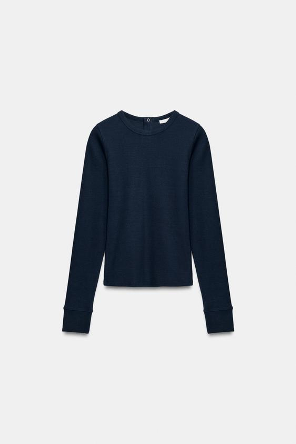 ZARA ФУТБОЛКА В РУБЧИК НА КНОПКАХ, МОРСКОЙ СИНИЙ