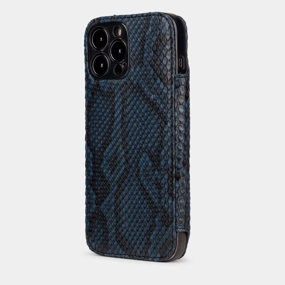 Чехол кожаный Benoit для iPhone 13 Pro Max синего цвета