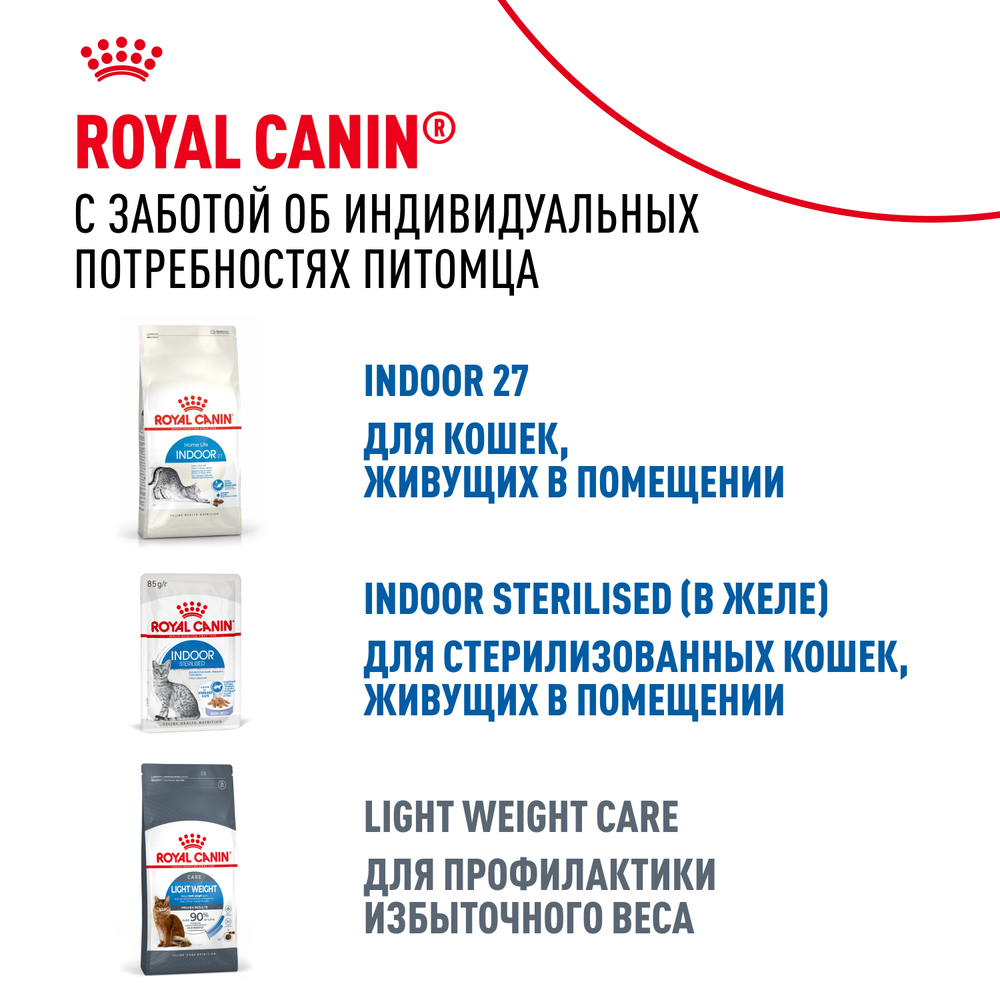 Royal Canin Indoor Sterilized Индор стерилайзд Корм влажный для стерилизованных кошек живущих в помещении соус 85г