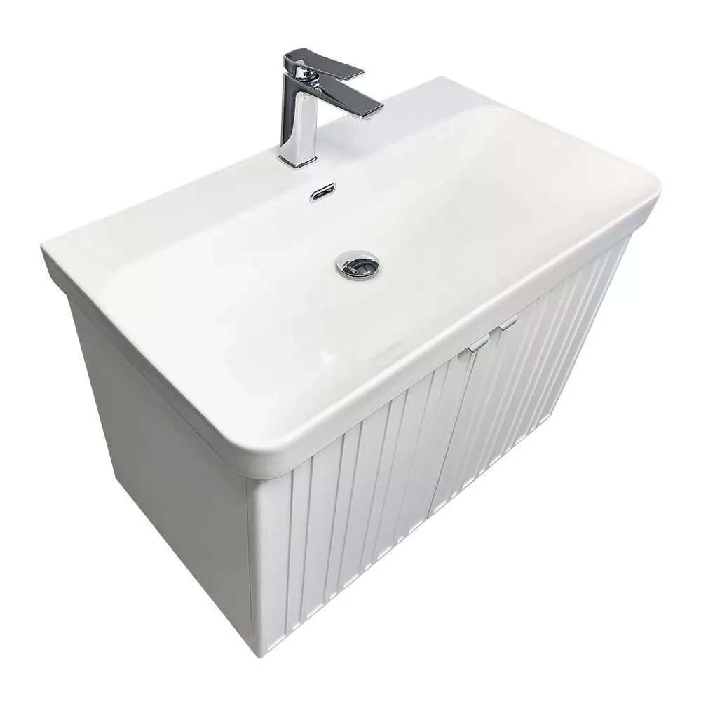 Подвесная тумба-умывальник Comforty Тенерифе-80 белый матовый с раковиной CF19595BX-80