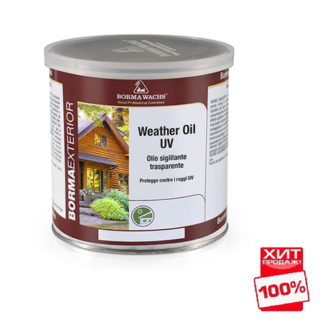 Масло Borma WEATHER OIL UV 1 л с УФ-фильтром прозрачное ПОГОДНОЕ для наружных и внутренних работ 3933.UV