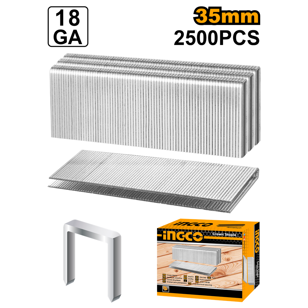 Скобы для пневматического нейлера 18GA INGCO AST18351 1.25х1х5.7x35 мм 2500 шт. Скобы для пневматического нейлера 18GA INGCO AST18351 1.25х1х5.7x35 мм 2500 шт.