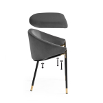 Стул на металлокаркасе Woodville Molton gray, black, gold
