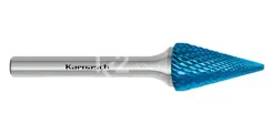 Борфреза твердосплавная Karnasch форма M, 3х8х3х38 мм, насечка HP-4, покрытие Blue-Tec, арт. 11.5092-010