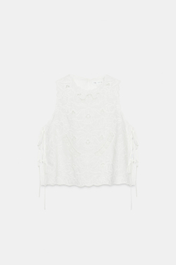 ZARA РУБАШКА С ВЫШИВКОЙ — ZW COLLECTION, БЕЛЫЙ