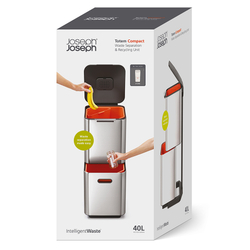 Контейнер для мусора с двумя баками totem compact, 40 л, белый