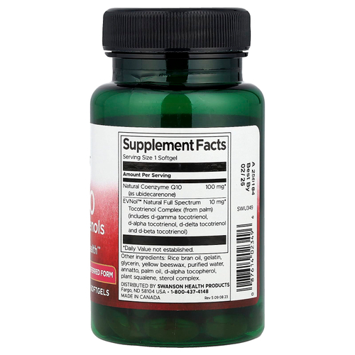 Swanson Vitamins, Коэнзим Q10 с токотриенолами, 60 мягких таблеток