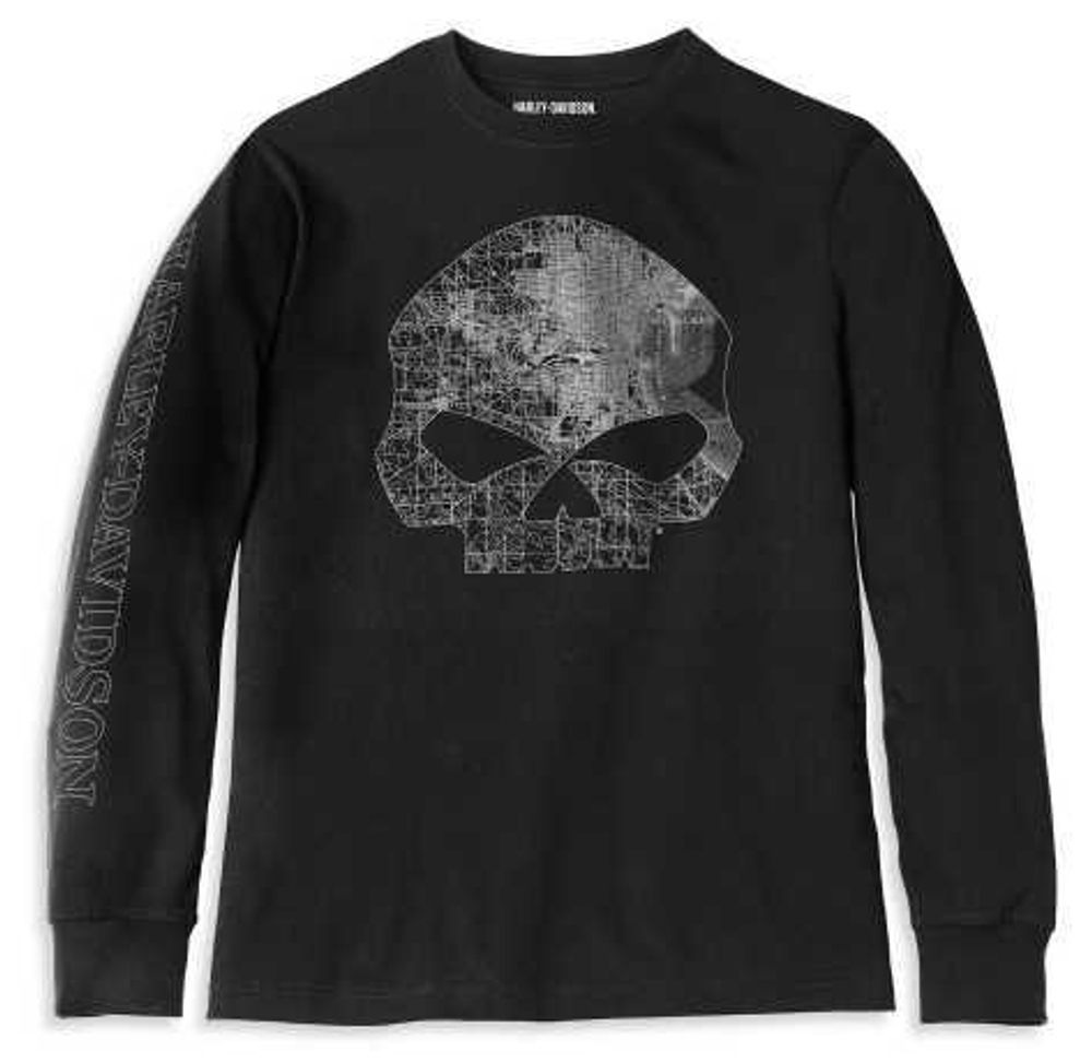 Футболка Milwaukee Map Skull Long Sleeve Graphic Harley-Davidson