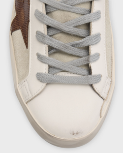 Мужские кеды Super-Star Leather Low-Top Sneakers with Lizard-Effect