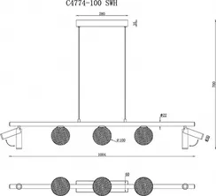 Подвесной светильник Telescope C4774-100 SWH iLedex