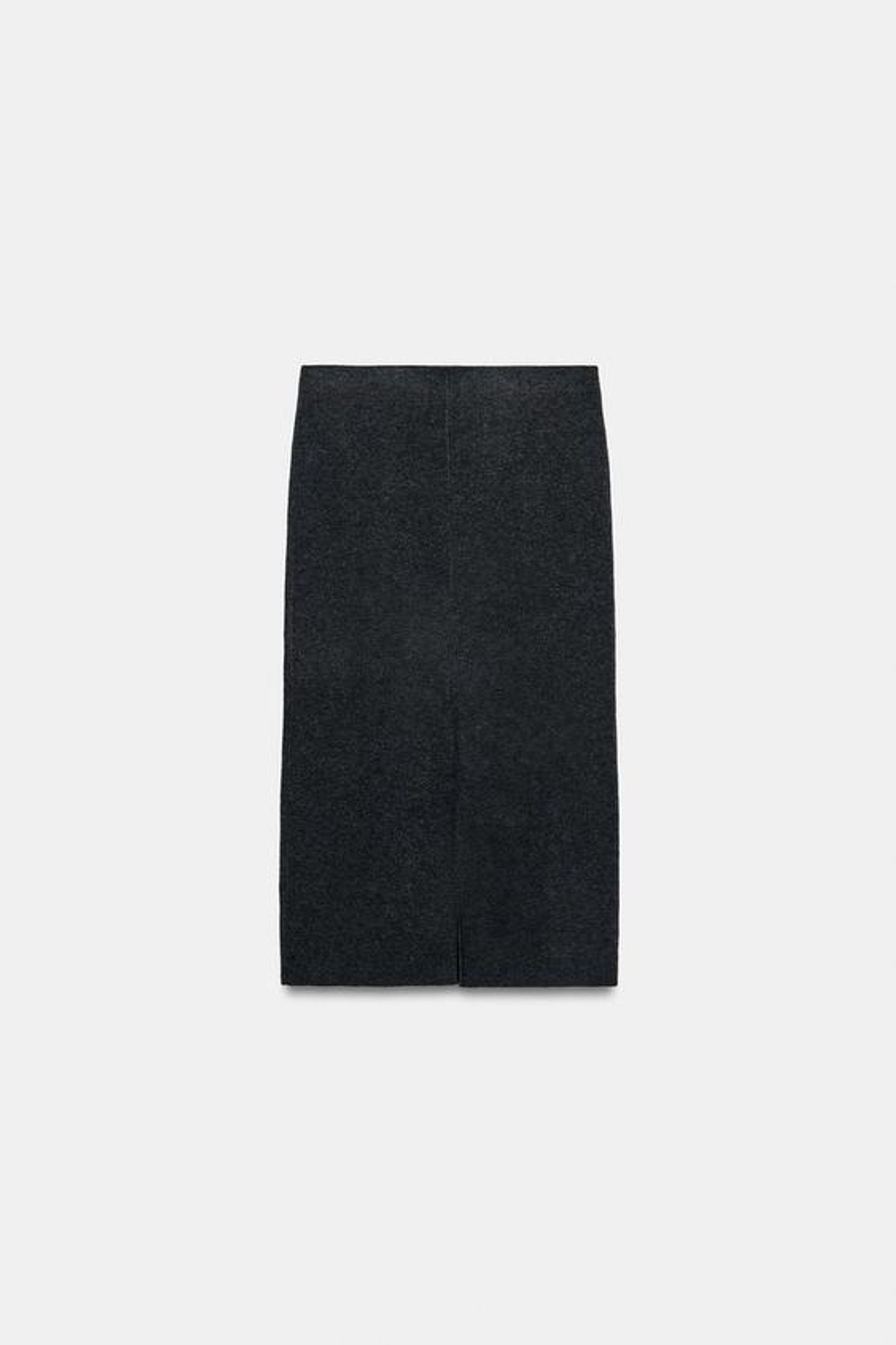 ZARA ТРИКОТАЖНАЯ ЮБКА МИДИ, СЕРЫЙ