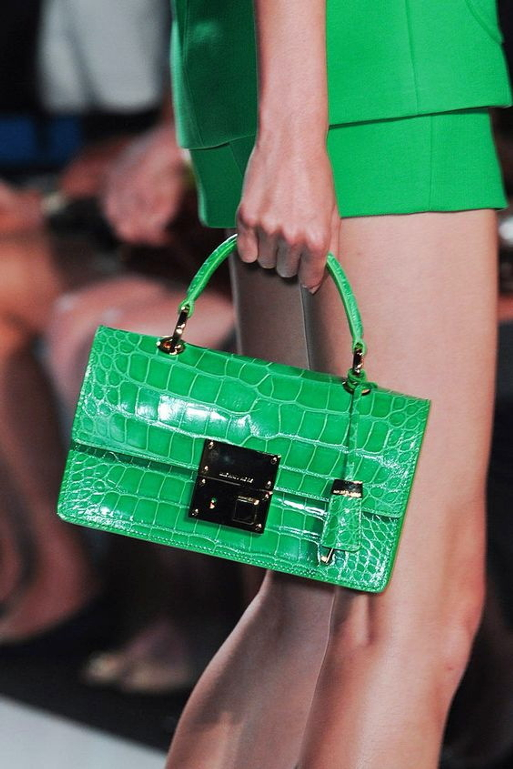 Сумка из кожи Crocco Green